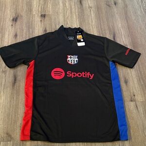 FC Barcelona Messi 10 Black Men’s Soccer Jersey with Red & Blue Side Panels